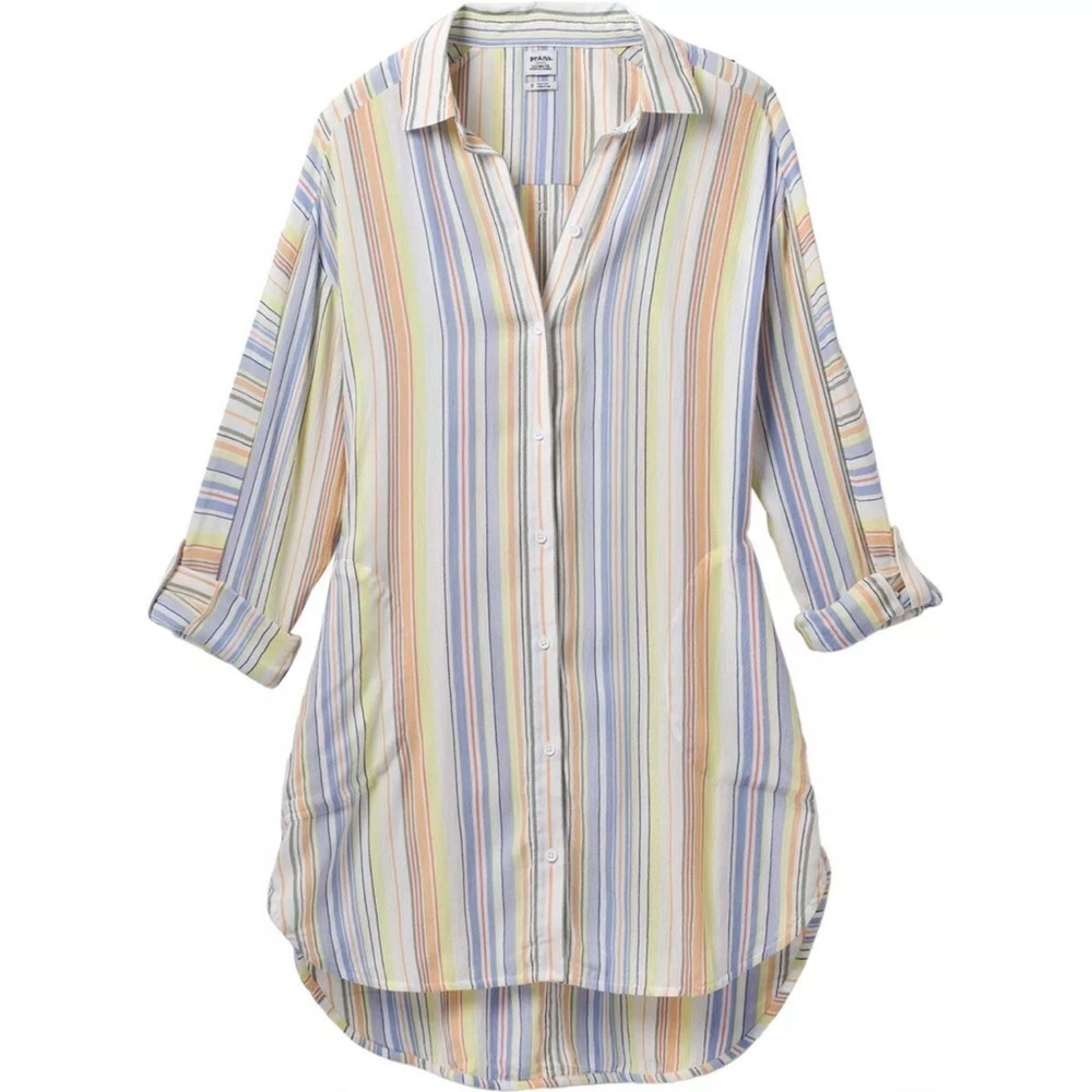 Prana Colorful Striped Scheena Swimsuit Cover-Up Tunic SZ L - Picture 4 of 14